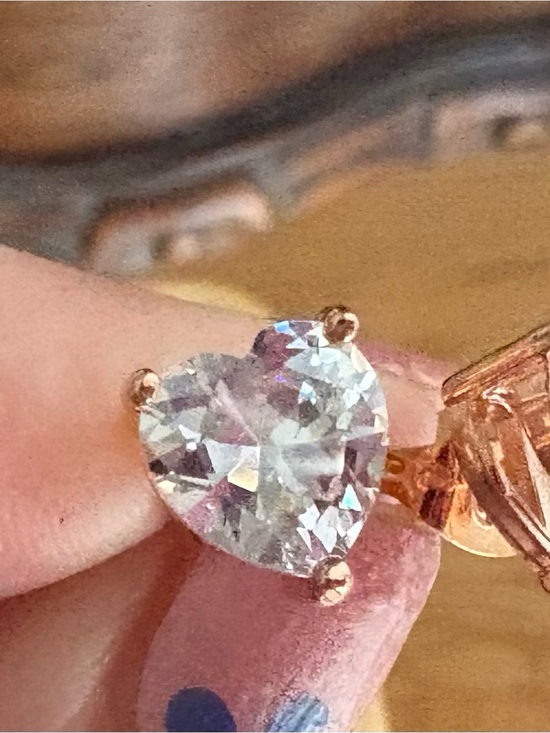 Jewelry - Swarovski Crystal Rose Gold Heart Earrings